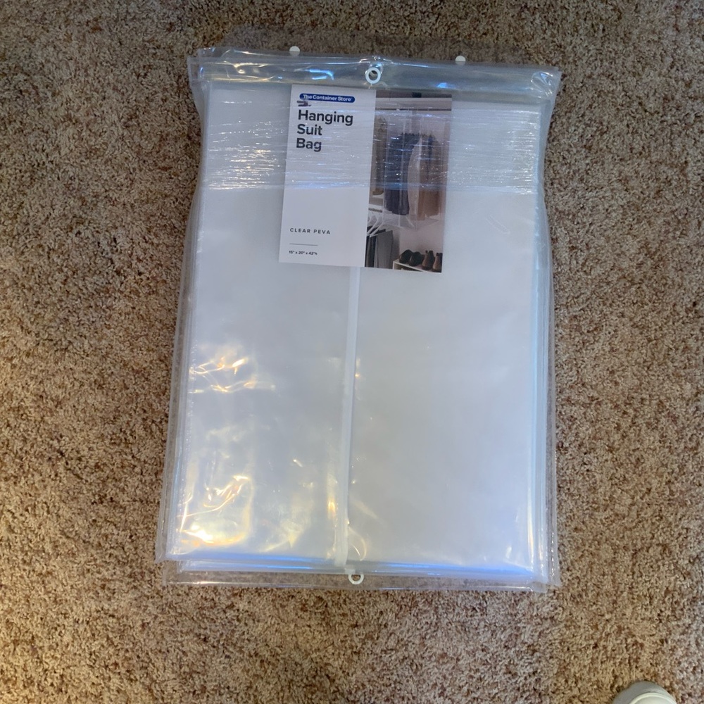PEVA Hanging Suit Bag Clear [ NEW - never opened, I bought too many] - Picture 3 of 3